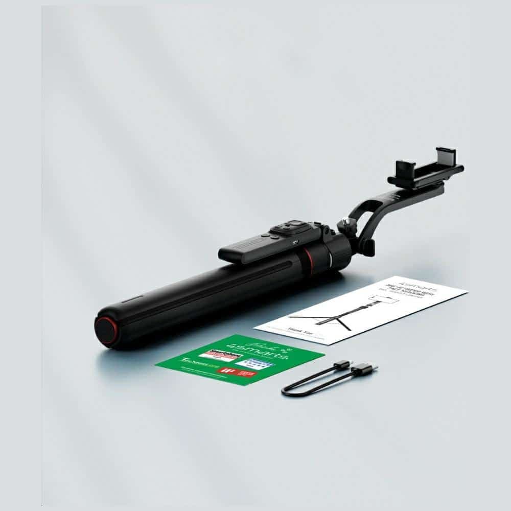 Τρίποδο selfie stick 4smarts με παρακολούθηση προσώπου 360° AI, μαύρο 4