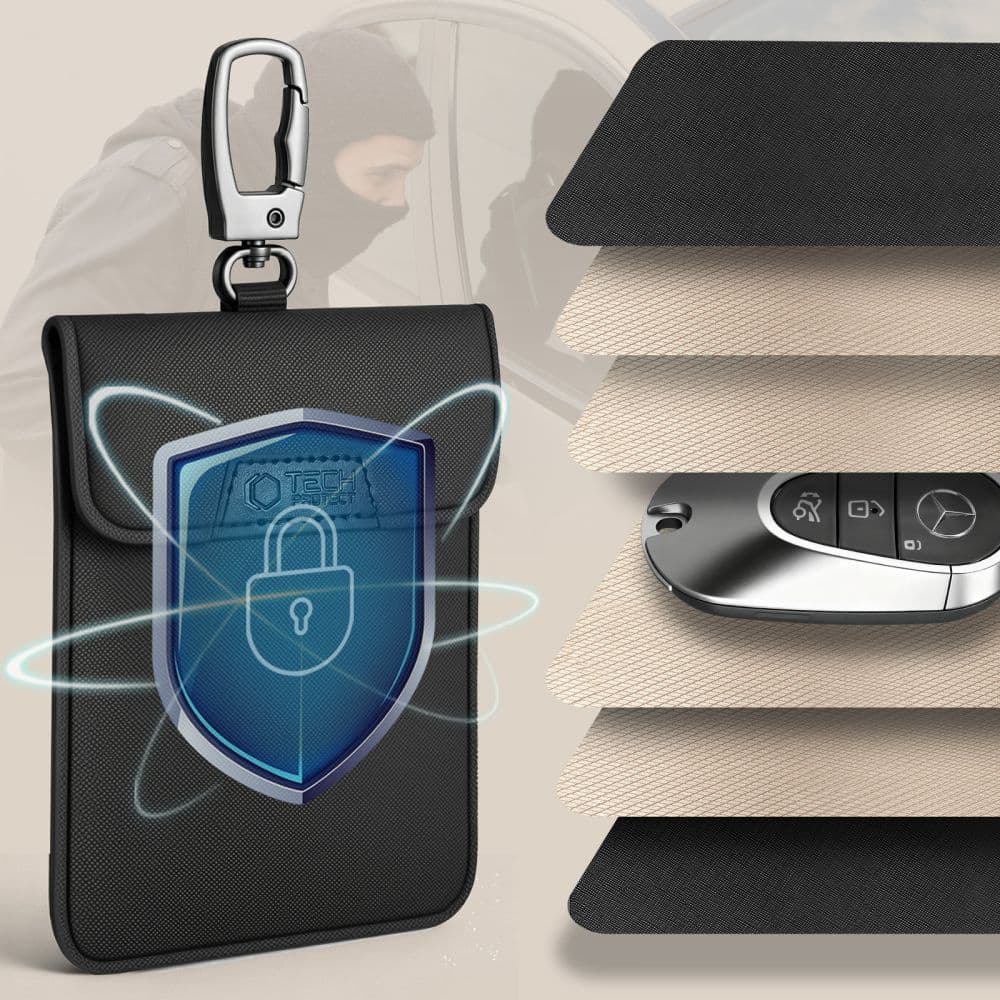 Θήκη Tech-Protect KLR400 χωρίς κλειδί, μπλοκάρισμα σήματος RFID, μαύρη 4