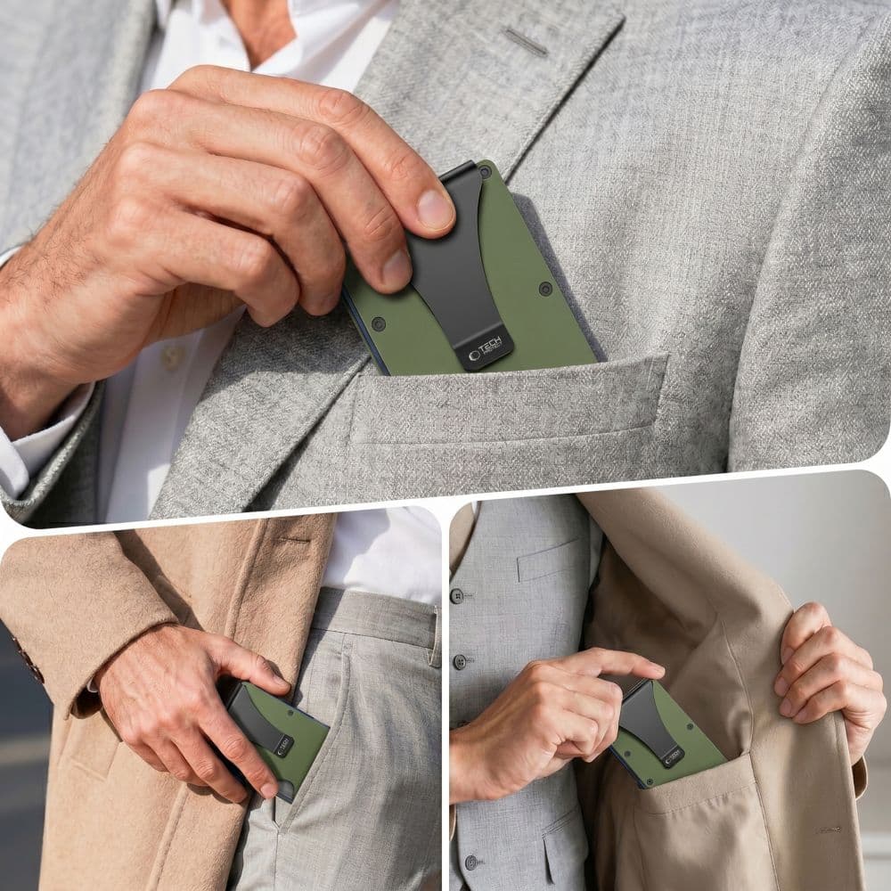 Πορτοφόλι με κάρτα RFID TECH-PROTECT THORN, Στρατιωτικό, Πράσινο 4