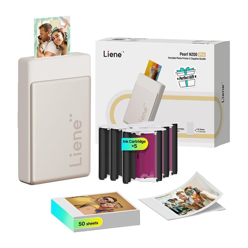 Σετ φορητού εκτυπωτή φωτογραφιών Liene Pearl N200 Pro 2x3" (Χρυσό) 2