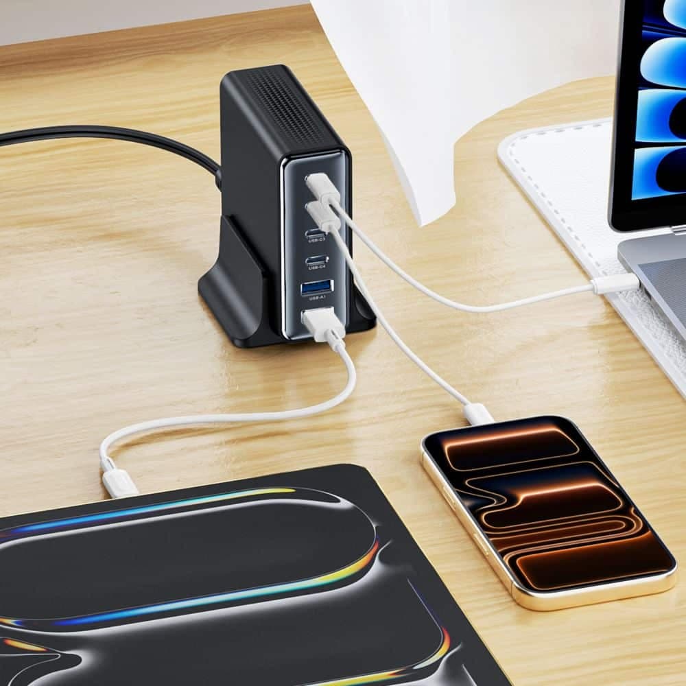 TECH-PROTECT DC160W-GAN ΦΟΡΤΙΣΤΗΣ ΕΠΙΤΡΑΠΕΖΙΑΣ ΧΡΗΣΗΣ 6 ΘΥΡΩΝ PD 160W / QC3.0 ΜΑΥΡΟΣ 5