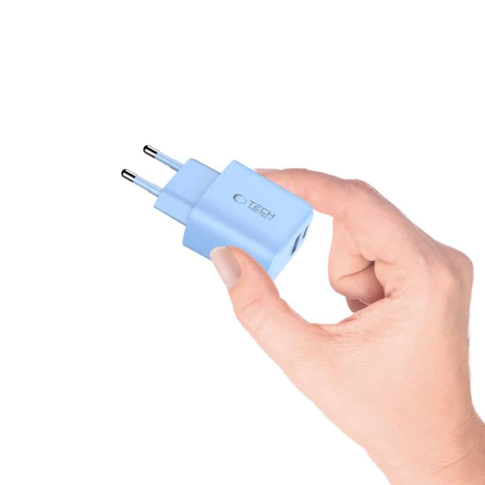 TECH-PROTECT NCA30 ΦΟΡΤΙΣΤΗΣ ΔΙΚΤΥΟΥ 2 ΘΥΡΩΝ PD 30W / QC3.0 ΜΩΡΟ ΜΠΛΕ 5