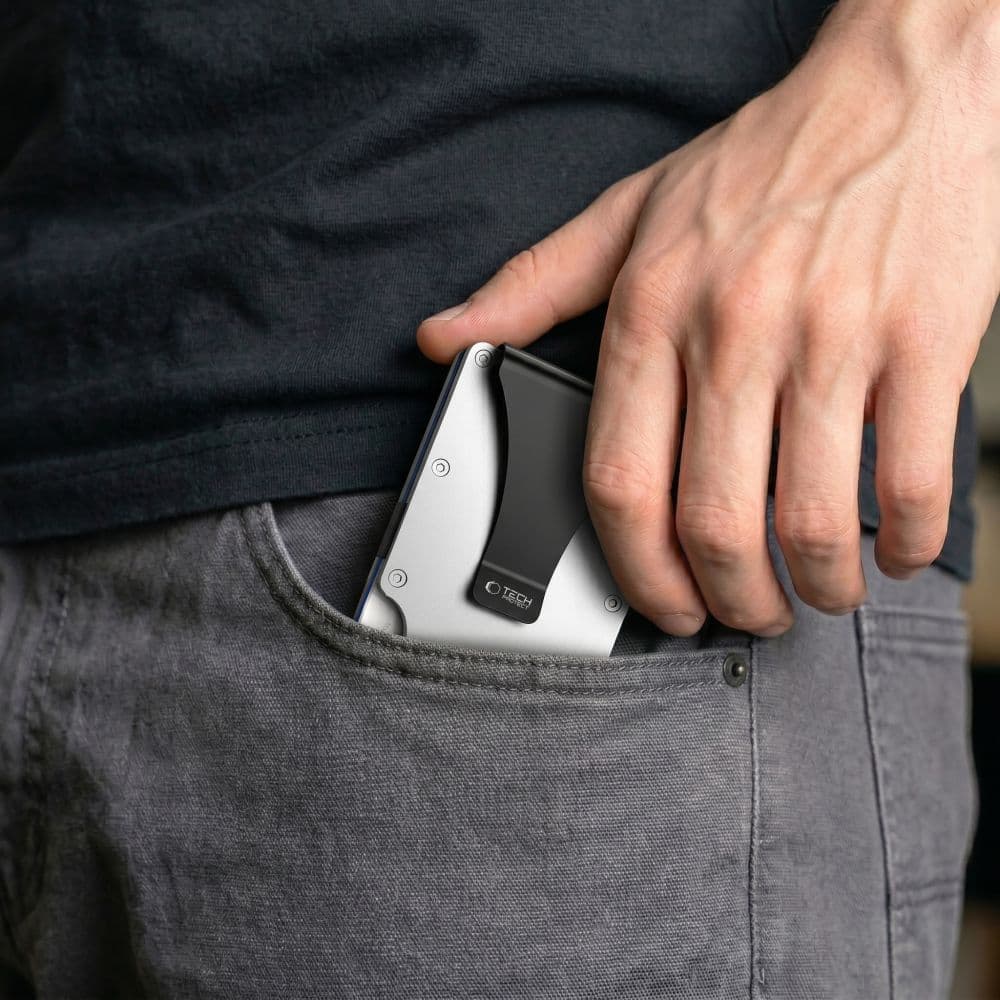 Πορτοφόλι με κάρτα RFID TECH-PROTECT THORN, ατσάλινο, ασημένιο 5
