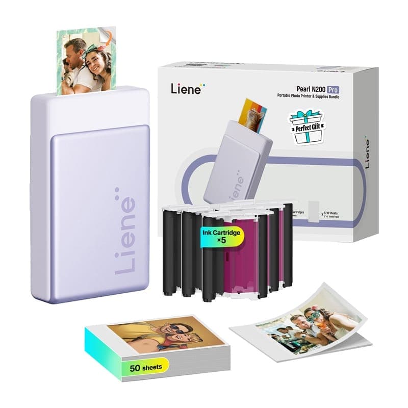 Φορητός εκτυπωτής φωτογραφιών LIENE Pearl N200 Pro 2x3" (Μωβ) 3