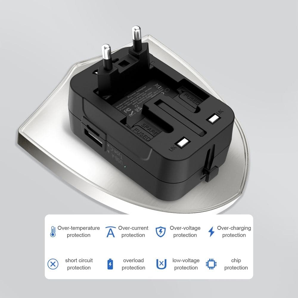 ΠΡΟΣΑΡΜΟΓΕΑΣ ΤΑΞΙΔΙΟΥ TECH-PROTECT TA300 EU / UK / US / AU ΜΑΥΡΟ 6