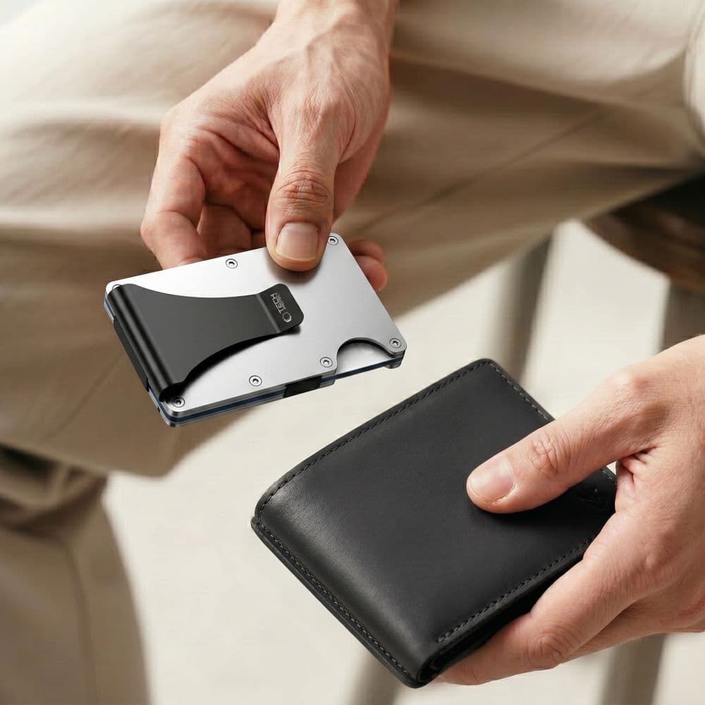 Πορτοφόλι με κάρτα RFID TECH-PROTECT THORN, ατσάλινο, ασημένιο 6
