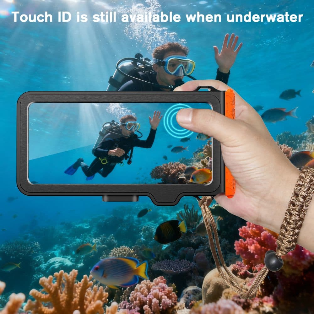 Αδιάβροχη Θήκη Tech-Protect IPX8 Pro για Καταδύσεις Universal, Μαύρη/Πορτοκαλί 7