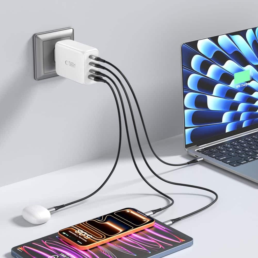 TECH-PROTECT NC240W-GAN ΦΟΡΤΙΣΤΗΣ 4 ΘΥΡΩΝ PD 240W / QC3.0 ΛΕΥΚΟΣ 7