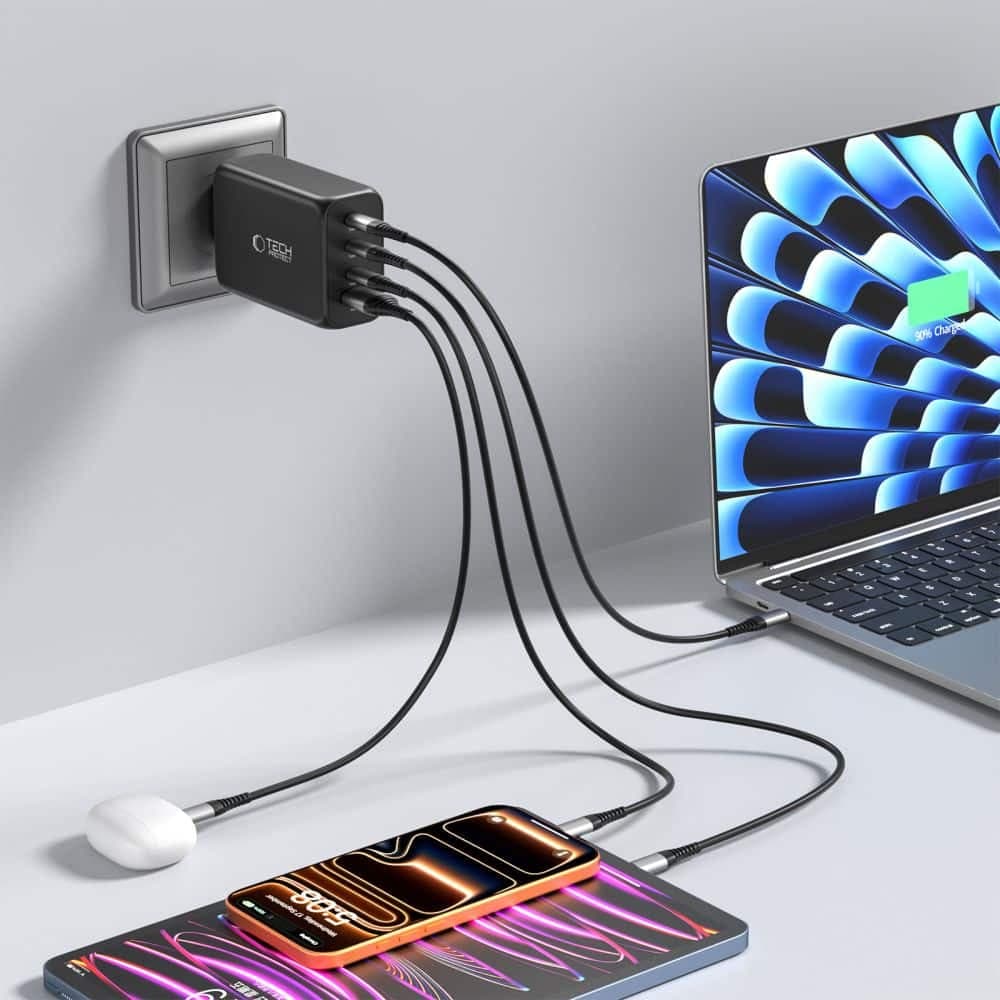 TECH-PROTECT NC240W-GAN ΦΟΡΤΙΣΤΗΣ 4 ΘΥΡΩΝ PD 240W / QC3.0 ΜΑΥΡΟΣ 7
