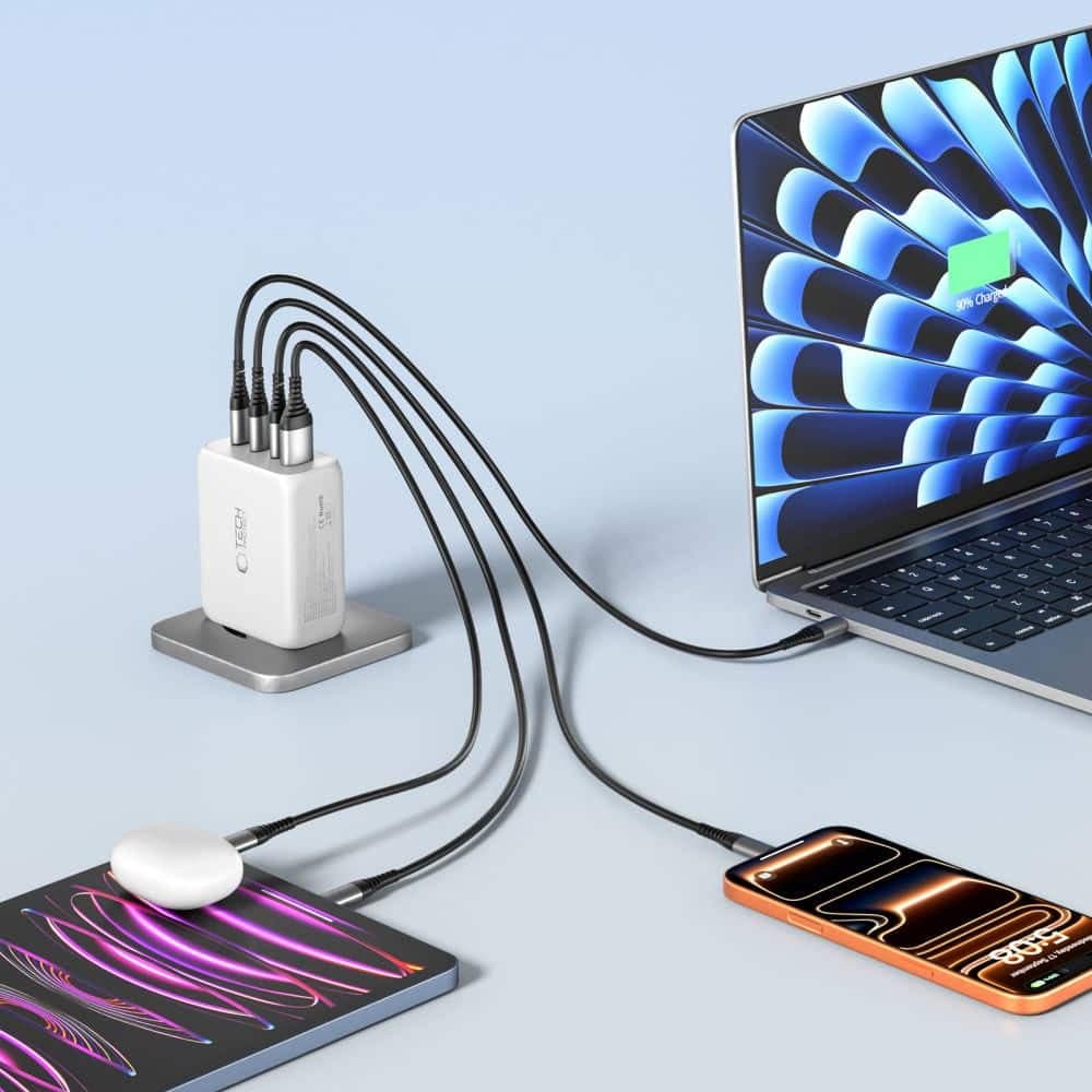TECH-PROTECT NC200W-GAN ΦΟΡΤΙΣΤΗΣ  4 ΘΥΡΩΝ PD 200W / QC3.0 ΛΕΥΚΟΣ 7