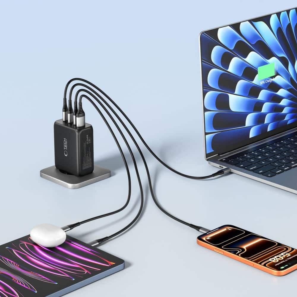 TECH-PROTECT NC200W-GAN ΦΟΡΤΙΣΤΗΣ  4 ΘΥΡΩΝ PD 200W / QC3.0 ΜΑΥΡΟΣ 7