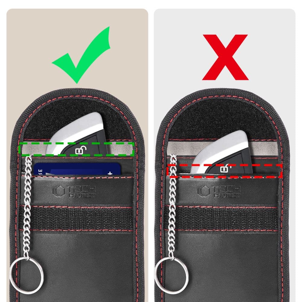 Θήκη Faraday Tech-Protect KLR100 χωρίς κλειδί, μπλοκάρισμα σήματος RFID, μαύρη/κόκκινη 7