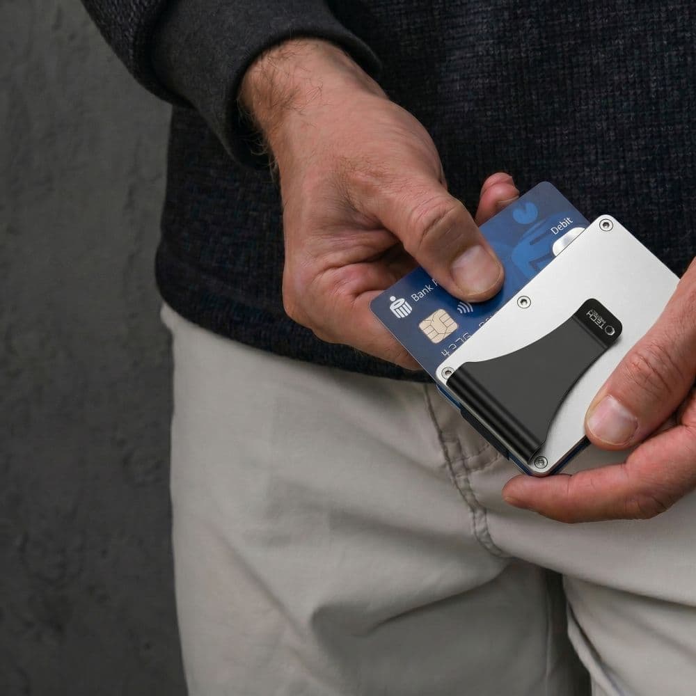 Πορτοφόλι με κάρτα RFID TECH-PROTECT THORN, ατσάλινο, ασημένιο 7
