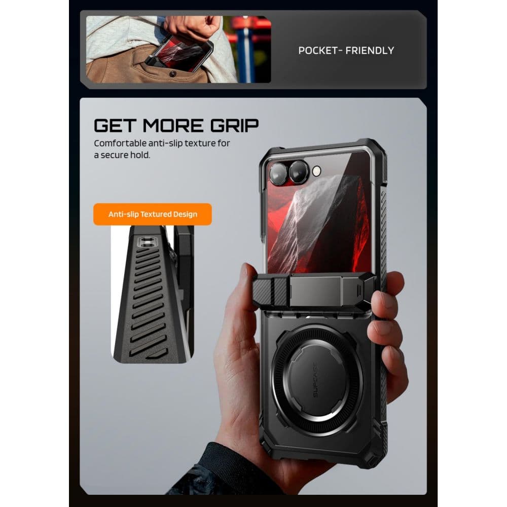 ΘΗΚΗ GALAXY Z FLIP 8 SUPCASE UB GRIP MAGSAFE ΜΑΥΡΗ 7