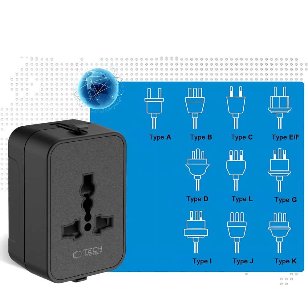 ΠΡΟΣΑΡΜΟΓΕΑΣ ΤΑΞΙΔΙΟΥ TECH-PROTECT TA300 EU / UK / US / AU ΜΑΥΡΟ 8