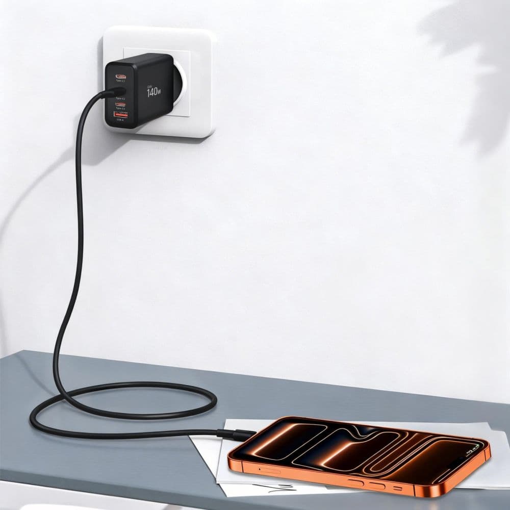 TECH-PROTECT NC140W-GAN ΦΟΡΤΙΣΤΗΣ  4 ΘΥΡΩΝ PD 140W / QC3.0 ΜΑΥΡΟΣ 8