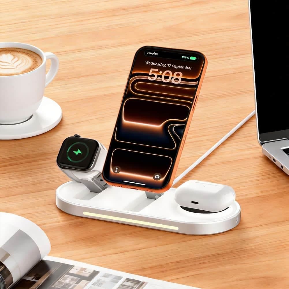TECH-PROTECT A51 ARCTICBOOST ΑΣΥΡΜΑΤΟΣ ΦΟΡΤΙΣΤΗΣ 3 ΣΕ 1 ΜΑΓΝΗΤΙΚΟΣ MAGSAFE 25W QI2.2 ΛΕΥΚΟΣ 8