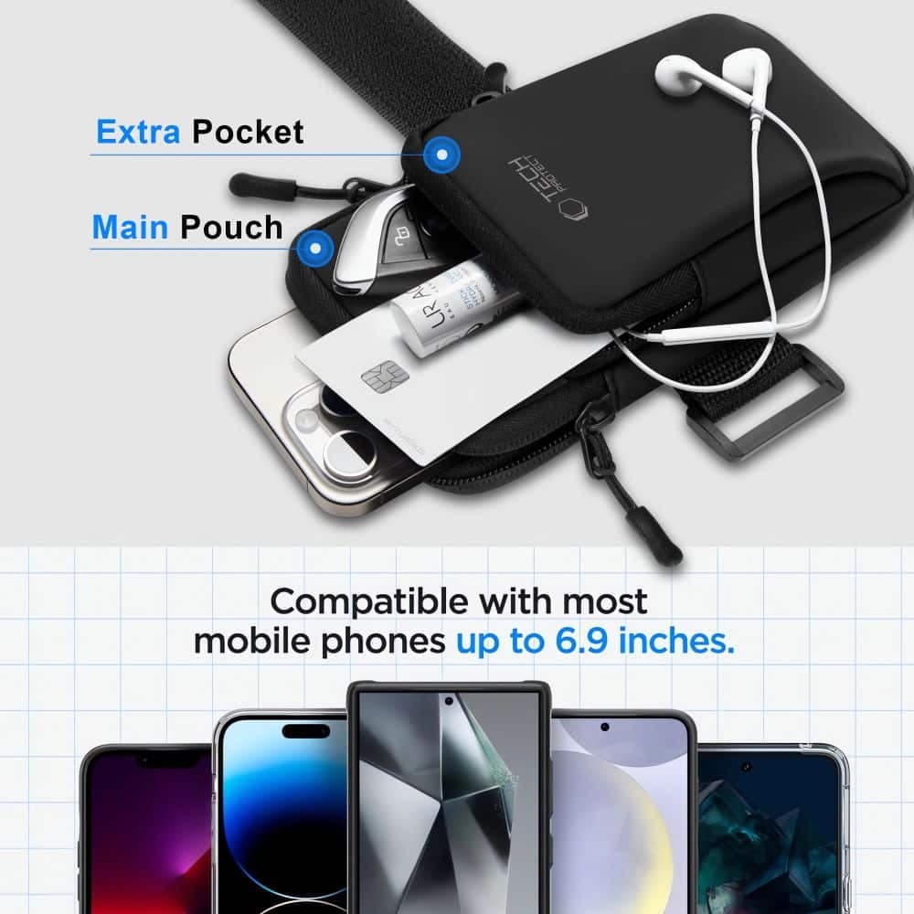 TECH-PROTECT M7 UNIVERSAL SPORT ΤΣΑΝΤΑΚΙ ΜΠΡΑΤΣΟΥ ΜΑΥΡΟ 9