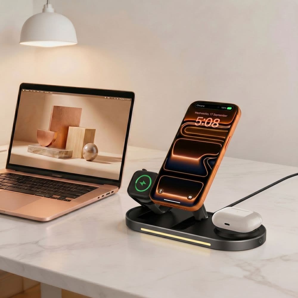TECH-PROTECT A51 ARCTICBOOST 3ΣΕ1 ΜΑΓΝΗΤΙΚΟΣ ΑΣΥΡΜΑΤΟΣ ΦΟΡΤΙΣΤΗΣ MAGSAFE 25W QI2.2 ΜΑΥΡΟΣ 9