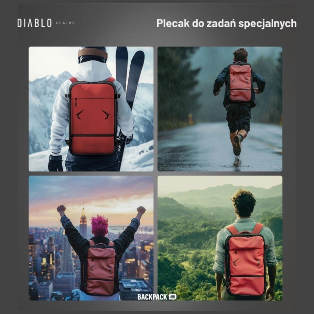 Σακίδιο πλάτης Diablo Chairs Backpack Air Πολυλειτουργική ηλεκτρική σκούπα μπορντό 15