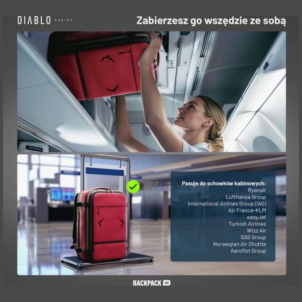 Σακίδιο πλάτης Diablo Chairs Backpack Air Πολυλειτουργική ηλεκτρική σκούπα μπορντό 16