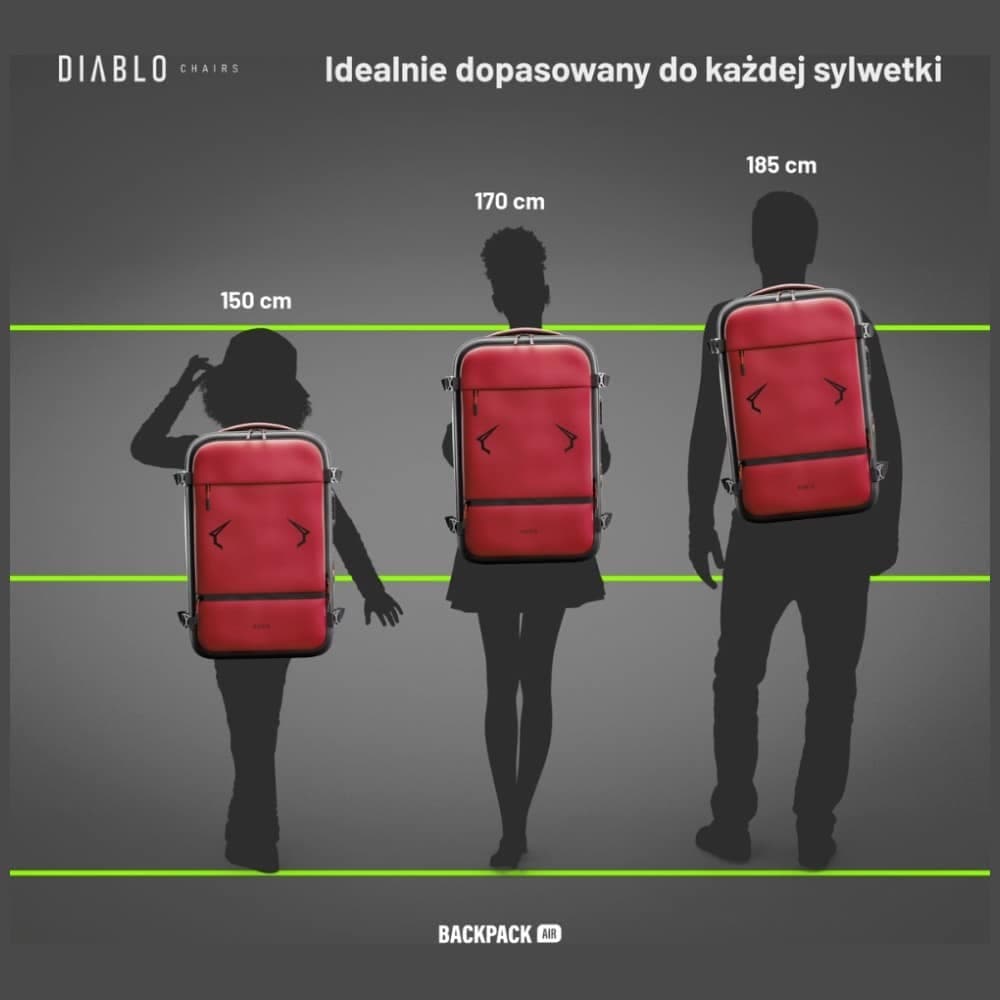 Σακίδιο πλάτης Diablo Chairs Backpack Air Πολυλειτουργική ηλεκτρική σκούπα μπορντό 17