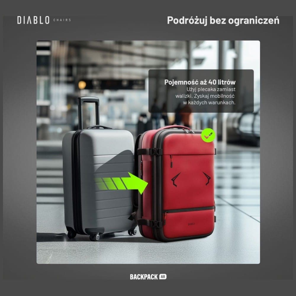 Σακίδιο πλάτης Diablo Chairs Backpack Air Πολυλειτουργική ηλεκτρική σκούπα μπορντό 5