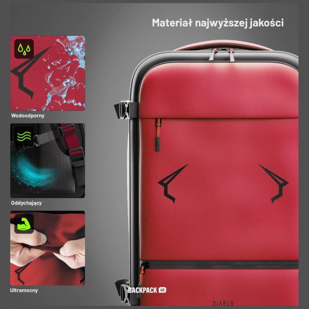 Σακίδιο πλάτης Diablo Chairs Backpack Air Πολυλειτουργική ηλεκτρική σκούπα μπορντό 7