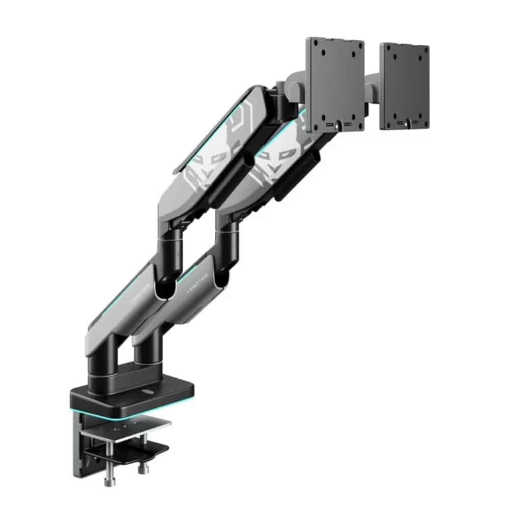 Βάση διπλής οθόνης Diablo RGB X-Arm 35" σε γκρι και μαύρο χρώμα