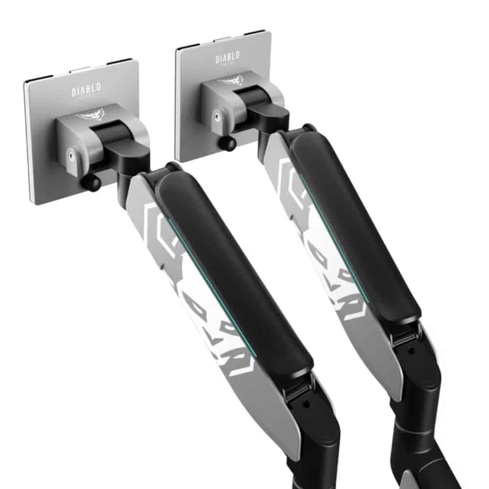 Βάση διπλής οθόνης Diablo RGB X-Arm 35" σε γκρι και μαύρο χρώμα 2