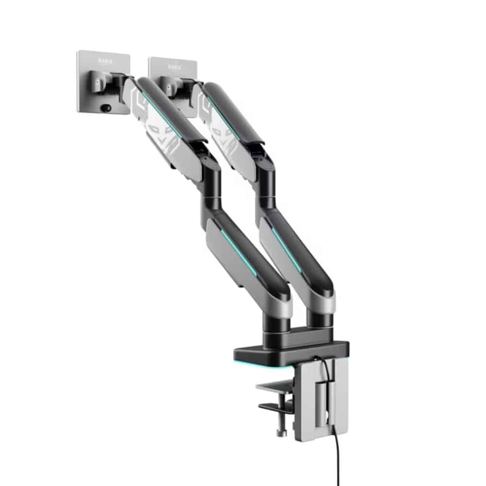 Βάση διπλής οθόνης Diablo RGB X-Arm 35" σε γκρι και μαύρο χρώμα 3