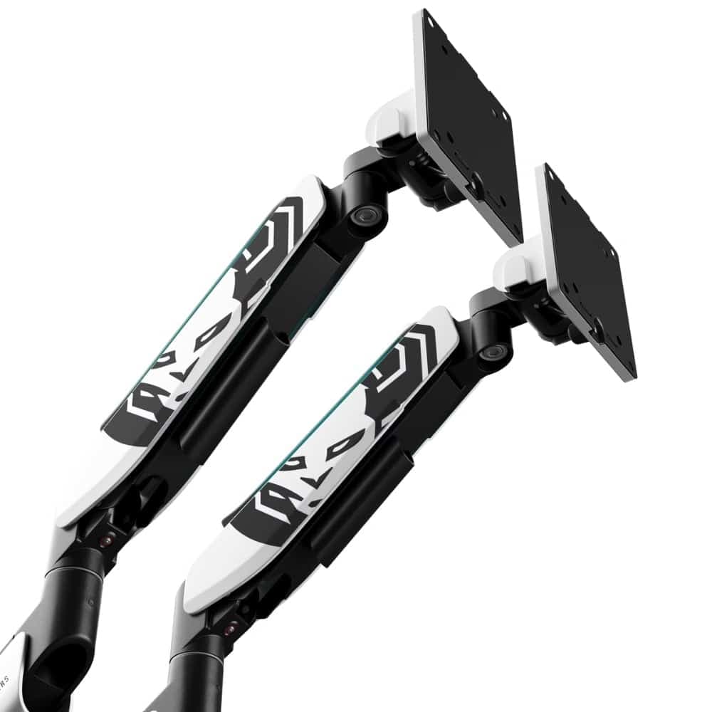 Βάση διπλής οθόνης Diablo RGB X-Arm 35" σε λευκό και μαύρο χρώμα 2