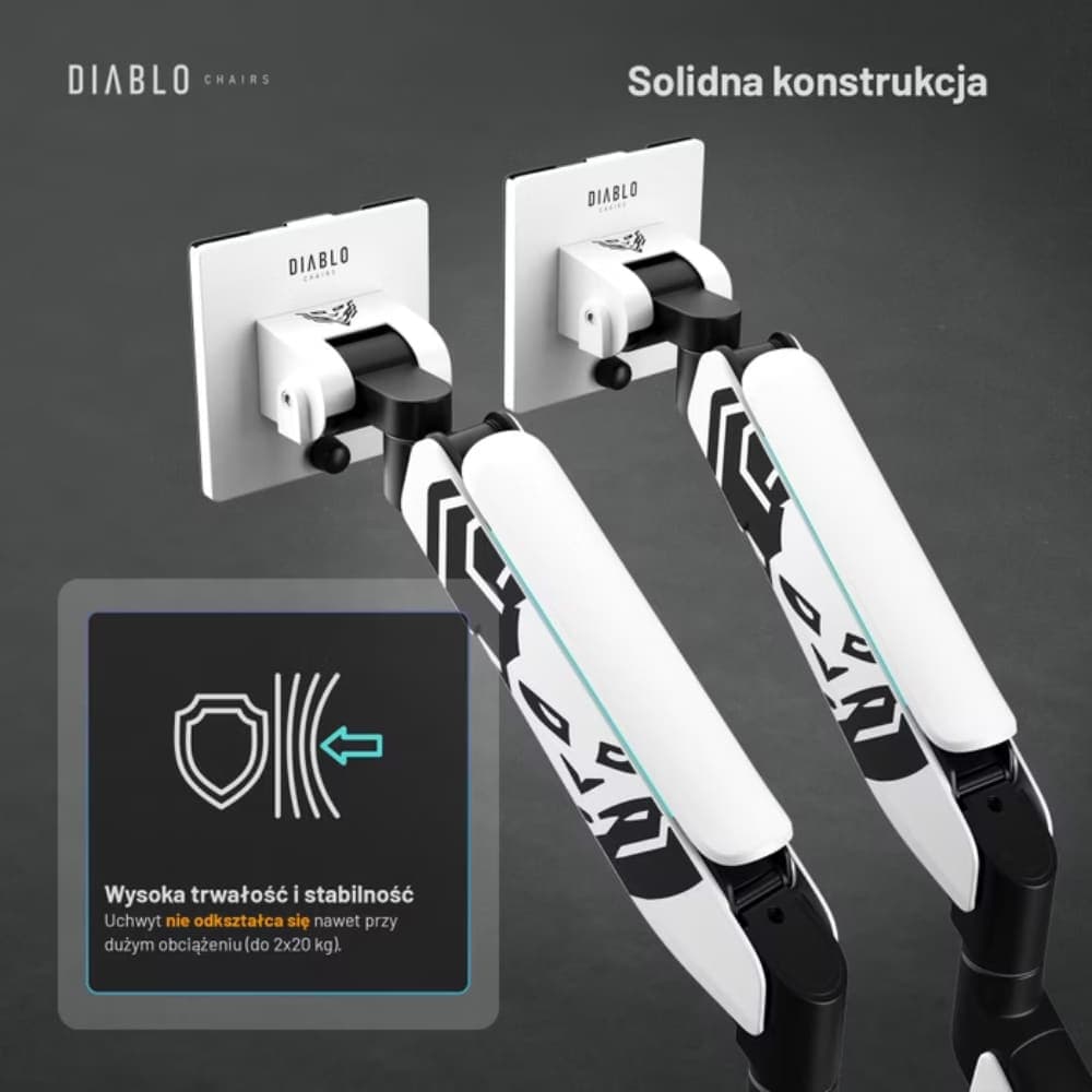 Βάση διπλής οθόνης Diablo RGB X-Arm 35" σε λευκό και μαύρο χρώμα 7