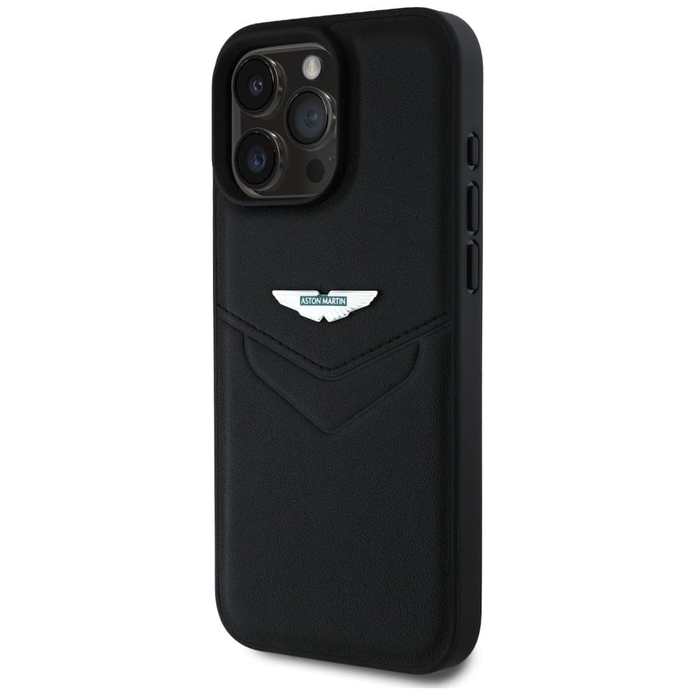 Aston Martin HC Leather Victory Design - θήκη για Apple iPhone 16 Pro - Μαύρο 2