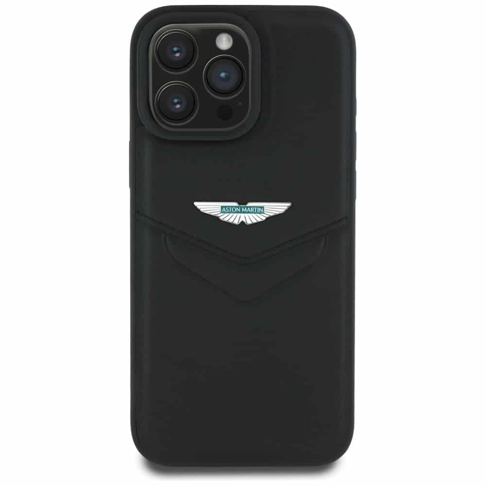 Aston Martin HC Leather Victory Design - θήκη για Apple iPhone 16 Pro - Μαύρο 3