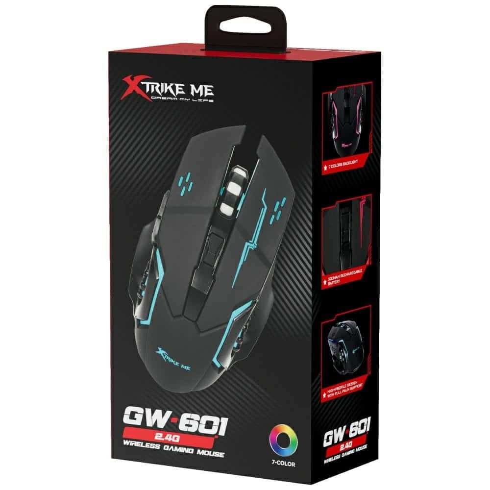 Ασύρματο ποντίκι παιχνιδιών XTRIKE ME GW-601 μαύρο 7