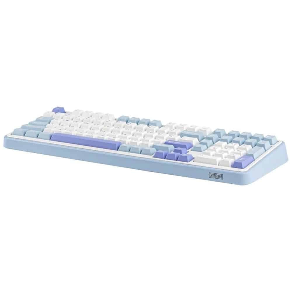 Μηχανικό πληκτρολόγιο Epomaker TH99 Creamy Jade Switch λευκό-μπλε 3
