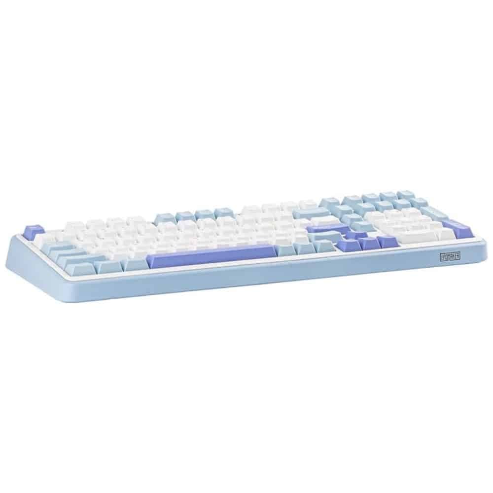 Μηχανικό πληκτρολόγιο Epomaker TH99 Creamy Jade Switch λευκό-μπλε 4