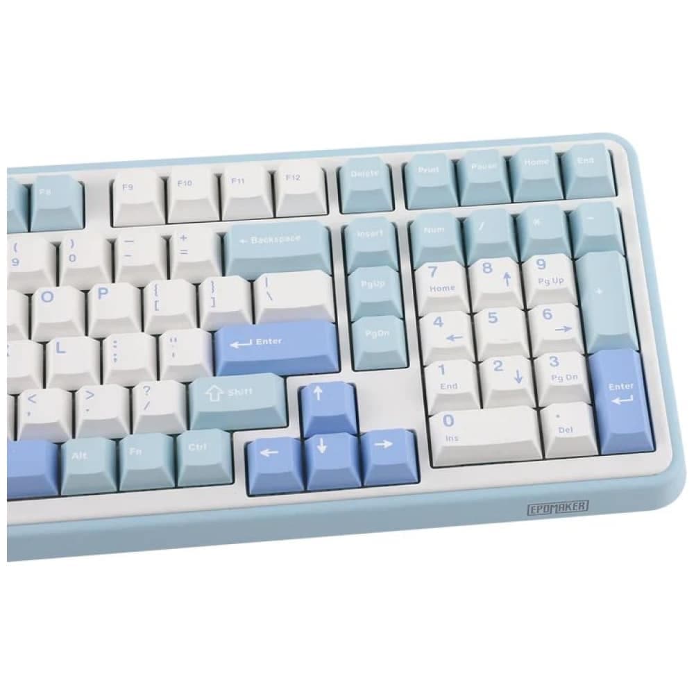 Μηχανικό πληκτρολόγιο Epomaker TH99 Creamy Jade Switch λευκό-μπλε 8
