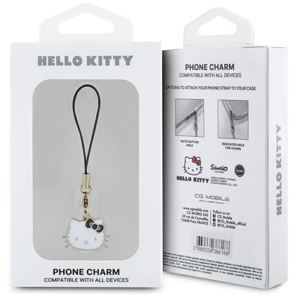 Λουράκι τηλεφώνου Hello Kitty HKCPMKHK μαύρο με κεφαλή γάτας 3