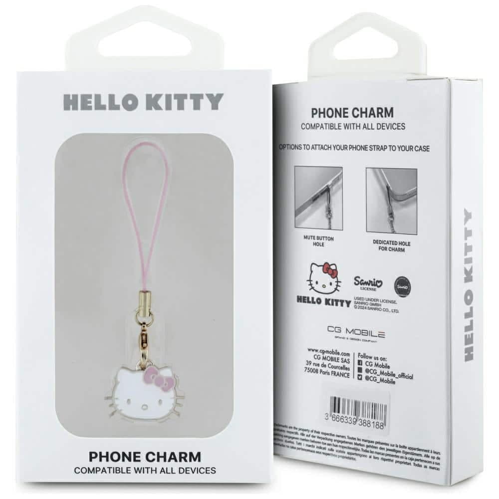 Λουράκι τηλεφώνου Hello Kitty HKCPMKHP ροζ με κεφαλή γάτας 3