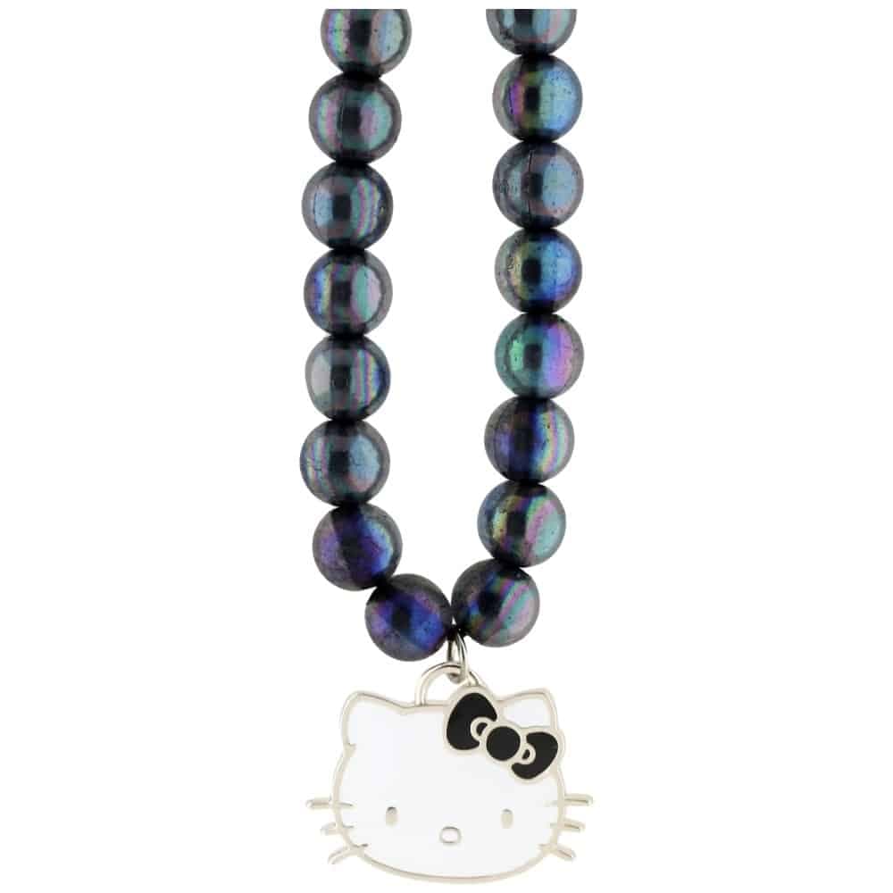 Γούρι για Κινητό με Κεφαλή Γατούλας Hello Kitty Pearls, Μαύρο 2
