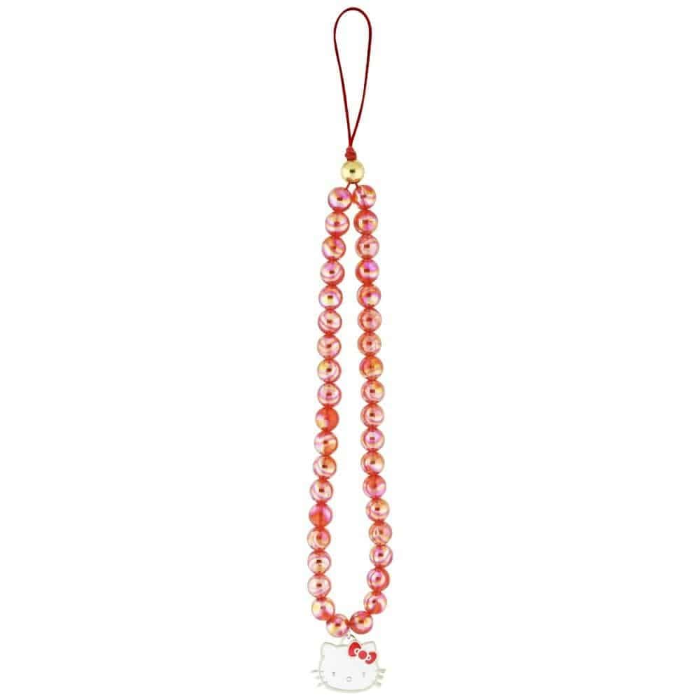 Γούρι για Κινητό με Κεφαλή Γατούλας Hello Kitty Pearls, Κόκκινο