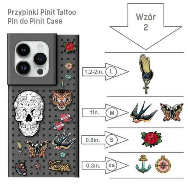 Καρφίτσα τατουάζ Pinit για μοτίβο θήκης Pinit 2 3