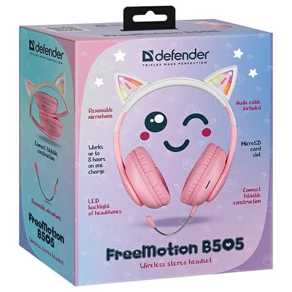 Ακουστικά Bluetooth Defender FreemotionB505 LED Ροζ (63505) 13