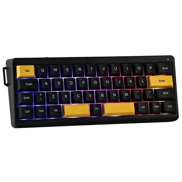 Μηχανικό πληκτρολόγιο Epomaker TH40 Wisteria Γραμμικός διακόπτης μαύρο-χρυσό 5