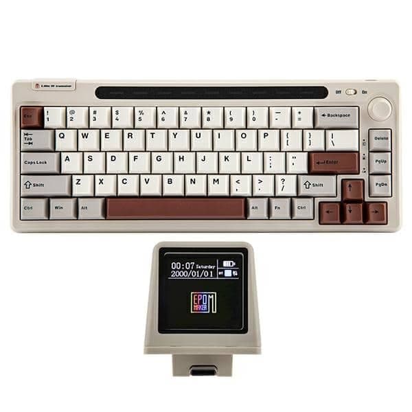 Μηχανικό πληκτρολόγιο Epomaker RT65 Flamingo Switch γκρι-λευκό 2