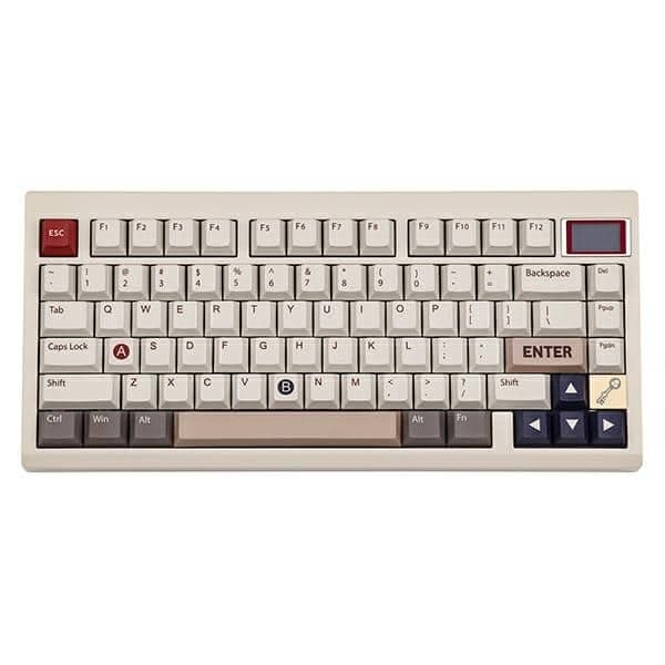 Μηχανικό πληκτρολόγιο Epomaker TH80 Pro V2 Wisteria Linear Switch λευκό