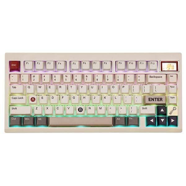 Μηχανικό πληκτρολόγιο Epomaker TH80 Pro V2 Wisteria Linear Switch λευκό 6