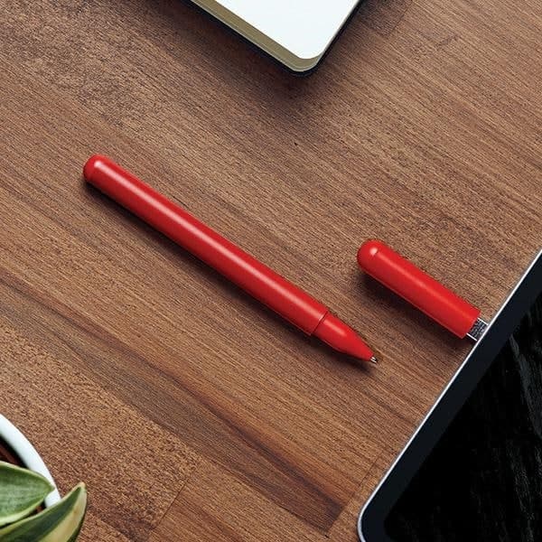 Στυλό Lexon C-Pen με μονάδα flash USB-C 32GB σκούρο κόκκινο LS101DR 9